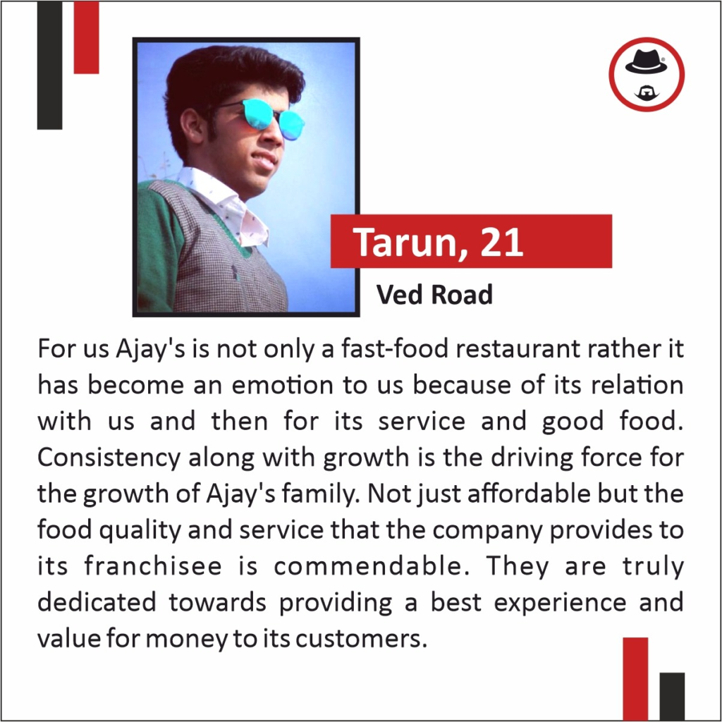 Tarun talking about Ajay's Food franchise opportunities
