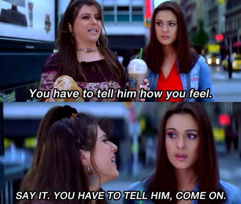 Scene from Kal Ho Na Ho with Delnaz Paul and Preity Zinta